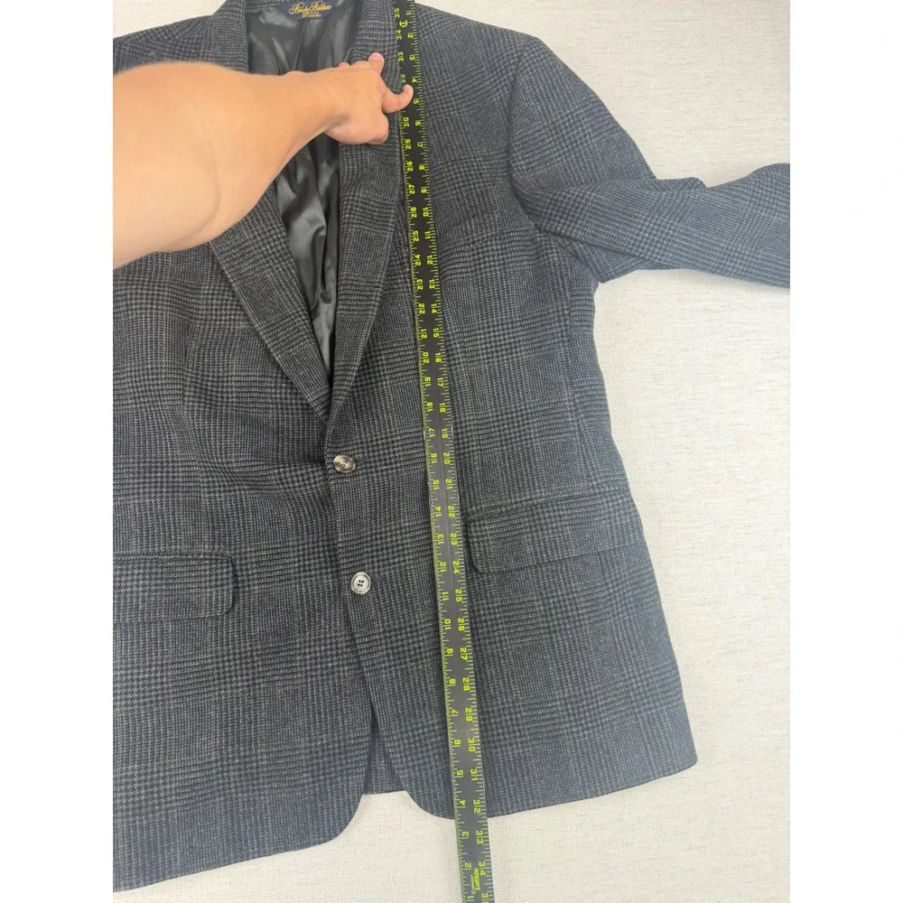 Brooks Brothers Grey Glen Plaid 100% Camel Hair Sport Coat Blazer Mens 42R USA